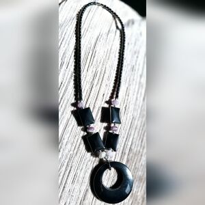 Hemitite Black and Purple Necklace